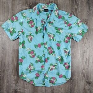 Rick and Morty L Adult Swim Cartoon Network Aloha Button‎ Up Men's Short Sleeve